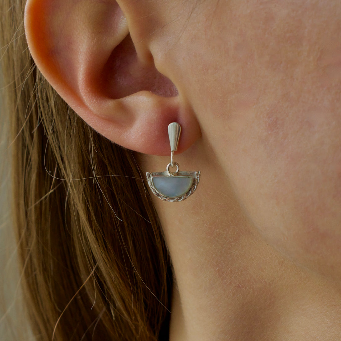 Sterling Silver & White Chalcedony - Bundle Pendant & Earrings